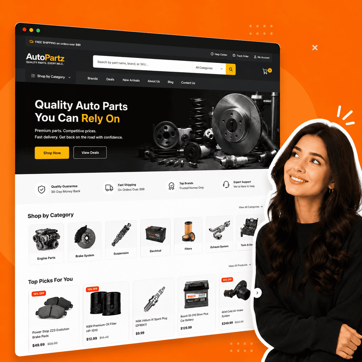Local business website shown on desktop and mobile, built by Waystar Studio